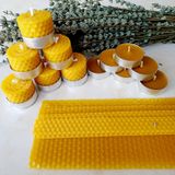 Petekoğlu 12 Adet (6'sı Sarma ) Bal Mumu Mum Tealight Doğal Petek Balmumu Mum Beeswax Candle