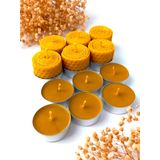 Petekoğlu 12 Adet (6'sı Sarma ) Bal Mumu Mum Tealight Doğal Petek Balmumu Mum Beeswax Candle