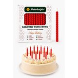 Petekoğlu (12 Adet Kırmızı) Balmumu Mum Doğal Petek Pasta Parti Mumu Kutlama Nişan Kına Gecesi Beeswax Candle