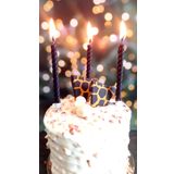 Petekoğlu (12 adet Siyah) Balmumu Mum Doğal Petek Pasta Parti Mumu Doğym günü Nişan Kına Gecesi Beeswax Candle
