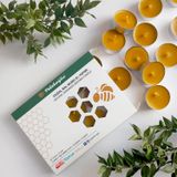 Petekoğlu (12 Adet ) Tealight Doğal Petek Balmumu mum Standart Boy Beeswax Candle