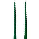 Petekoğlu (2 Adet 27.5Cm) Balmumu Mum Konik Burgulu Şamdan Mumu Doğal Dekoratif Beeswax Candle (Yeşil) Akmaz Kırılmaz Mum Bal Mumu [Ene