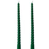 Petekoğlu (2 Adet 27.5Cm) Balmumu Mum Konik Burgulu Şamdan Mumu Doğal Dekoratif Beeswax Candle (Yeşil) Akmaz Kırılmaz Mum Bal Mumu
