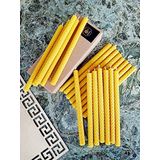 Petekoğlu (20 Adet) Dilek Mumu 21Cm Doğal Petek Balmumu Mum Sarma El Yapımı Bal Mumu Mum Beeswax Candle