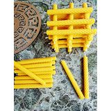 Petekoğlu (24 Adet ) 14Cm El Yapımı Dilek Mumu Doğal Petek Balmumu mum Beeswax Candle Bal Mumu Mum