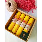 Petekoğlu (4 Adet) 14Cm X 3Cm Doğal Petek Balmumu mum Hediyelik Bal Mumu Mum Besswax Arı Mumu