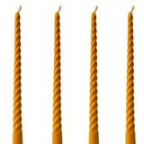 Petekoğlu (4 Adet 27.5Cm) Balmumu Mum Konik Burgulu Balmumu Şamdan Mumu Doğal Petek Balmumu Mum Dekoratif Kırılmaz Akmaz Mum Bal Mumu Beeswax Candle (Sarı)