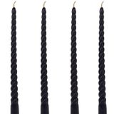 Petekoğlu (4 Adet 27.5Cm) Balmumu Mum Konik Burgulu Balmumu Şamdan Mumu Doğal Petek Balmumu Mum Dekoratif Kırılmaz Akmaz Mum Bal Mumu Beeswax Candle (Siyah)