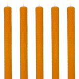 Petekoğlu (5 Adet) Şamdan Mumu (21x2Cm) Doğal Petek Balmumu Seti Beeswax Bal Mumu Mum Özel Dekoratif Mum Balmumu
