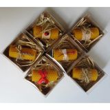 Petekoğlu (6 Adet) Özel Günler Için Doğal Petek Balmumu Mum 7cm X3CM Kutulu Mum Beeswax Candle - Çok Renkli