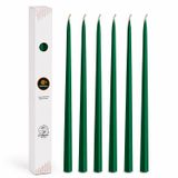 Petekoğlu (6 Adet X 34Cm) Konik Balmumu Mum Şamdan Mumu Doğal Petek Bal Mumu Dekoratif Beeswax Candle Yeşil Şamdan Mumu