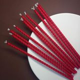 Petekoğlu Balmumu Mum (10 Adet Kırmızı) 24Cm Burgulu Dilek Mumu Doğal Petek İnce Uzun Parti Nişan Ritüel Parti Kutlama Mumu Beeswax Candle Yogo (Kırmızı)