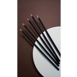 Petekoğlu Balmumu Mum (10 Adet Siyah) 24Cm Burgulu Dilek Mumu Doğal Petek İnce Uzun Parti Nişan Ritüel Parti Kutlama Mumu Beeswax Candle Yogo (Siyah)