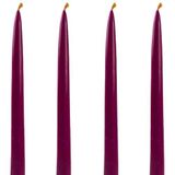 Petekoğlu Balmumu Mum 4 Adet Standart Şamdan Mumu 25Cm Boy 2Cm Kalınlık Bordo Dekoratif Mum (bordo)