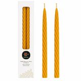 Petekoğlu Balmumu Mum (Beeswax Candle) Doğal Sarı 2 Adet 27.5 cm Kalın Burgulu Şamdan Mumu Dekoratif Mum