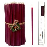 Petekoğlu Balmumu Mum Dilek Mumu Doğal Petek İnce Uzun Parti Nişan Düğün Ritüel Doğum Günü Mum 15 Adet Beeswax Candle (Bordo) [Ene