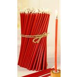 Petekoğlu Balmumu Mum Dilek Mumu Doğal Petek İnce Uzun Parti Nişan Düğün Ritüel Doğum Günü Mum Kırmızı 15 Adet Beeswax Candle