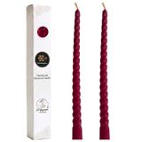 Petekoğlu Bordo 2 Adet Konik Burgulu Balmumu Mum Şamdan Mumu Doğal Petek Balmumu Mum (Beeswax Candle) 27.5 cm