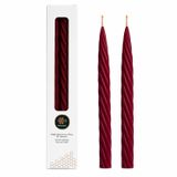 Petekoğlu Bordo Balmumu Mum (2 Adet 27.5 Cm) Kalın Burgulu Şamdan Mumu Dekoratif Noel ve Yılbaşı Mumu