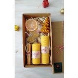 Petekoğlu Doğal Petek Balmuumu Mum Tealight Bodrum Mandalina Sabun Bal Mumu Mum Palo Santo Tütsü Beeswax Candle Set