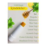 Petekoğlu Dudak Kremi Doğal Lip Balm Dudak Koruyucu Dudak Onarıcı Propolis Nane Limon Yağı Krem.