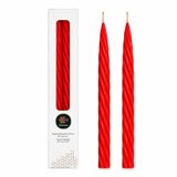 Petekoğlu Kırmızı Balmumu Mum (Beeswax Candle) 2 Adet 27.5 cm Kalın Burgulu Şamdan Mumu Dekoratif Mum Noel Yılbaşı Düğün Nişan Masa Dekoru