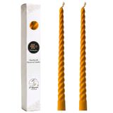 Petekoğlu Sarı (2 Adet 27.5Cm) Balmumu Mum Konik Burgulu Balmumu Şamdan Mumu Doğal Petek Balmumu Mum Dekoratif Akmaz Mum Bal Mumu Beeswax Candle