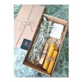 Petekoğlu Sertifikalı Palo Santo Adaçayı Tütsü Ballı Sabun Tealiht Mum Balmumu Mum Hediyelik Set Beeswax Cand