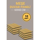 petels Ahşap Kare Akustik Duvar Kaplama Paneli Mdf 60x60cm Meşe 10 adet