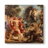 Peter Paul Rubens - Calydonian Yaban Domuzu Avı Tablosu 80 x 80