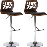 Petersburg Döner Bar Sandalyesi 2'li Set, 62–82 cm Ayarlı, Suni Deri, Ahşap Sırtlık - Siyah