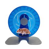 Petest Hamster Egzersiz Tekerleği, Sessiz Spinner Hamster Koşu Tekerlekleri, Çap 21 cm, Mavi