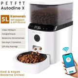 Petfit Akıllı Otomatik Kedi Köpek Mama Kabı 5L Çelik Malzeme ile Wi-Fi Kameralı Besleme Ünitesi - Beyaz