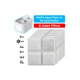 Petfit Aqua Flow 4L Akıllı Otomatik Kedi Köpek Su Pınarı Su Çeşmesi Su Şelalesi İçin Filtre (6 Adet)