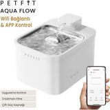 Petfit Aqua Flow 4l Çelik Hazne Wi-Fi Bataryalı Akıllı Otomatik Kedi Köpek Su Pınarı Su Çeşmesi Su Şelalesi (Ultra Sessiz+Uv Filtre+Akıllı Sensör) - Beyaz