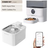 Petfit Aqua Flow Wifi Akıllı Bataryalı Otomatik Kedi Köpek Su Pınarı Çeşmesi Şelalesi+Petfit Catmax Pro 5l Wi-Fi Kameralı Akıllı Otomatik Mama Kabı Besleme Ünitesi Bundle - Beyaz