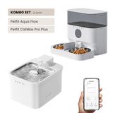 Petfit Aqua Flow WiFi Akıllı Bataryalı Otomatik Kedi Köpek Su Pınarı Çeşmesi Şelalesi+Petfit CatMax Pro Plus 5L Wi-Fi Kameralı Akıllı Otomatik Mama Kabı Besleme Ünitesi Bundle