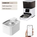Petfit Aqua Flow Wifi Akıllı Bataryalı Otomatik Kedi Köpek Su Pınarı Çeşmesi Şelalesi+Petfit Elevate x 4l Wi-Fi Akıllı Otomatik Mama Kabı Besleme Ünitesi Bundle - Beyaz