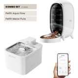 Petfit Aqua Flow Wifi Akıllı Bataryalı Otomatik Kedi Köpek Su Pınarı Çeşmesi Şelalesi+Petfit Meow Pure 3l Wi-Fi Kameralı Akıllı Otomatik Mama Kabı Besleme Ünitesi Bundle - Beyaz