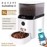 Petfit AutoDine X 5L WiFi Kameralı Akıllı Otomatik Kedi Köpek Mama Kabı Besleme Ünitesi Sesli Komut+Çelik Kase