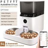 Petfit Autodine x Plus Akıllı Otomatik Kedi Köpek Mama Kabı 5L Çift Kase Çelik Malzeme ile Besleme Ünitesi - Beyaz