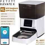 Petfit Elevate x 4l Wi-Fi Akıllı Otomatik Kedi Köpek Mama Kabı Besleme Ünitesi (Sesli Komut+Çelik Kase+App Kontrol) - Beyaz