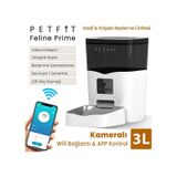 Petfit Feline Prime 3l Wi-Fi Kameralı Akıllı Otomatik Kedi Köpek Mama Kabı Besleme Ünitesi (Sesli Komut+Çelik Kase+App Kontrol) - Beyaz