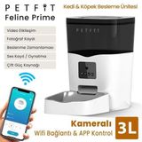 Petfit Feline Prime 3L WiFi Kameralı Akıllı Otomatik Kedi Köpek Mama Kabı Besleme Ünite Sesli Komut+Çelik Kase