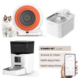 Petfit Groove Q-Clean Akıllı Otomatik Kedi Tuvaleti+ Aqua Flow Akıllı Su Pınarı+ Feline Prime Mama Kabı