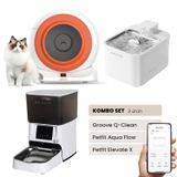 Petfit Groove Q-Clean Akıllı Otomatik Kedi Tuvaleti+ Aquaflow Akıllı Su Pınarı+ Elevatex Akıllı Mama Kabı