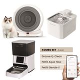 Petfit Groove Q-Clean Akıllı Otomatik Kedi Tuvaleti Gri+ Aqua Flow Akıllı Su Pınarı+ Elevate X Mama Kabı