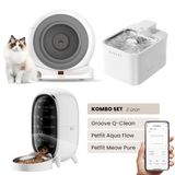 Petfit Groove Q-Clean Akıllı Otomatik Kedi Tuvaleti Gri+ Aqua Flow Akıllı Su Pınarı+ Meow Pure Mama Kabı