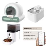 Petfit Groove Ti+ Akıllı Otomatik Kedi Tuvaleti+ Aqua Flow Akıllı Su Pınarı+ Autodine X Akıllı Mama Kabı