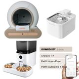 Petfit Groove Ti+ Akıllı Otomatik Kedi Tuvaleti+ Aqua Flow Akıllı Su Pınarı+ Autodine X Plusmama Kabı